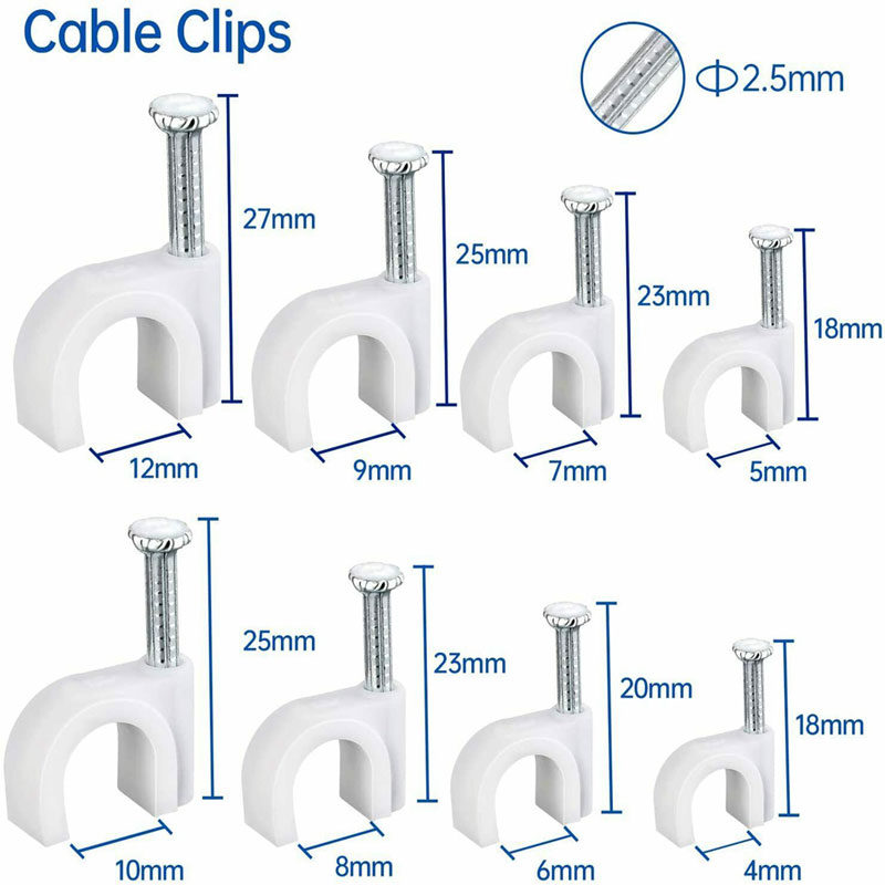 Monoprice Circle cable clips with steel nail, 10mm, 100pcs/Pack